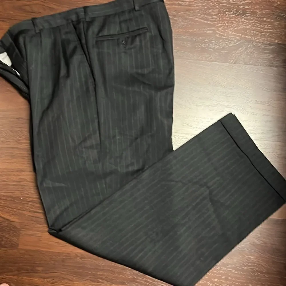 Black pinstripe suit